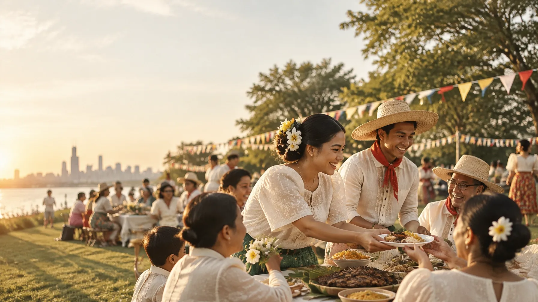 Boholano families gathering for a community celebration